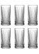 Set, Set Of Six, Striped Carved Transparent Cup, Can Be Used For Drinking Water, Coffee, Tea, Juice, Milk, 460 Ml