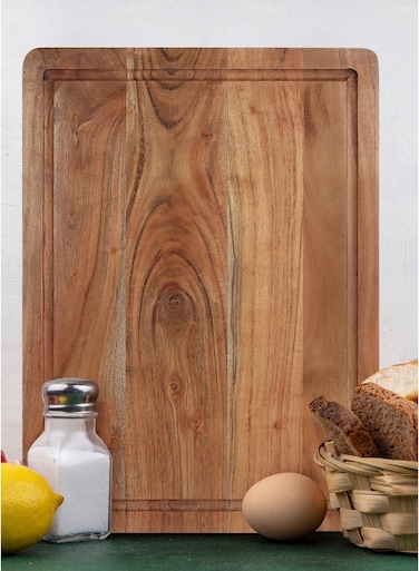 Extra-Large Heavy Duty Chopping Board with Juice Grooves &amp; Easy-Grip Handles &acirc;&euro;&ldquo; 31x41x2.54cm &acirc;&euro;&ldquo; Large Wooden Cutting Board for Meat, Charcuterie, Cheese Board &acirc;&euro;&ldquo; Butcher Block for Kitchen