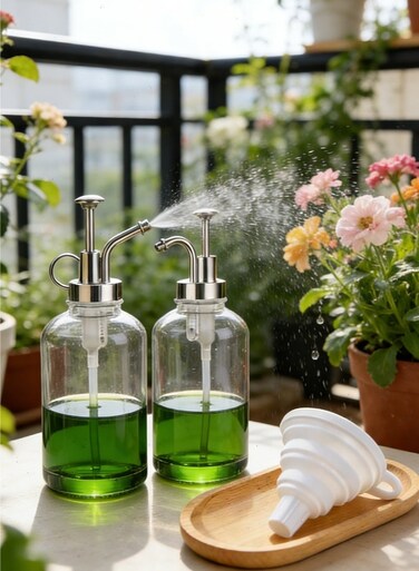 2 Pcs Syrup Dispenser Set, Coffee Syrup Dispenser with Glass Syrup Bottle Labels and Bamboo Tray and Funnel, Syrup Pump Dispenser for Coffee Bar