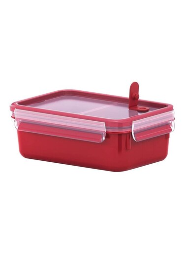 Master Seal Micro Rectangle Food Storage With Lid Red/Clear 1Liters