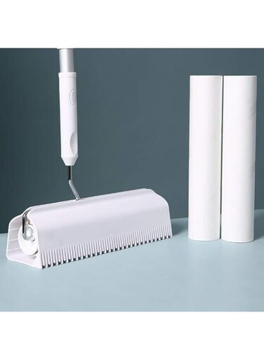 Lint Roller, Retractable Floor Sticky Hair Device, Household Tearable Sticky Hair Drum Clothing Depilation Roller, for Pet's Hair Remover &amp; Household Cleaning Dust, 24Cm Adhesive Paper Roller,2