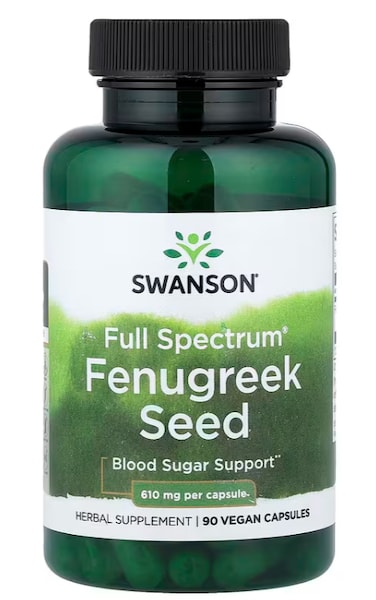 Swanson Full Spectrum Fenugreek Seed, 610 mg, 90 Capsules