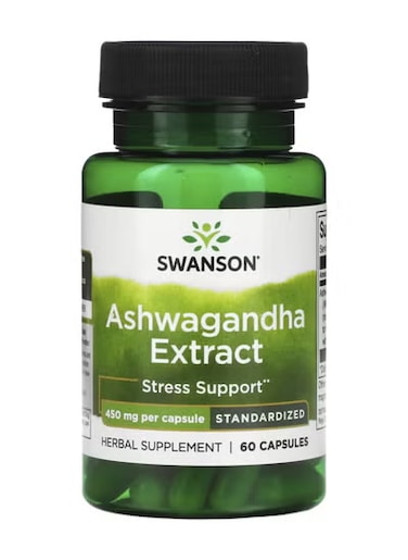 Ashwagandha Extract, Standardized, 450 mg, 60 Capsules
