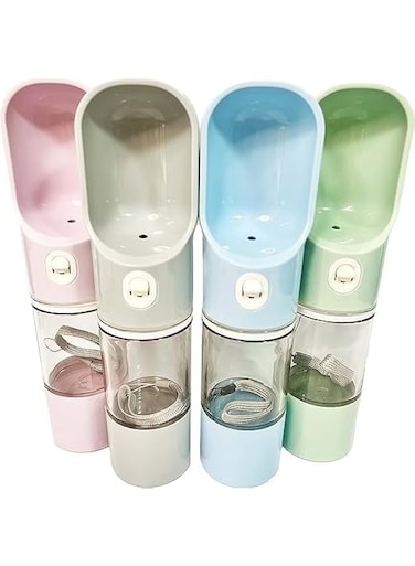 Conveniently Portable Dog Walking Water Bottle with Integrated Food Storage Compartment, Perfect for Hydrating Cats and Puppies on the Go (Multicolour)