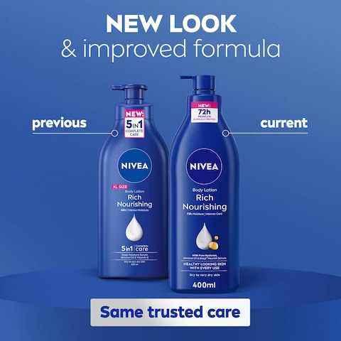 NIVEA Body Lotion, Dry to Very Dry Skin, Rich Nourishing, 400ml