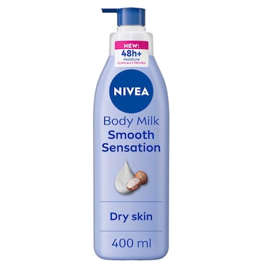 NIVEA Body Lotion for Dry Skin, Smooth Sensation, with Pure Hyaluron and Shea Butter, 48H Moisture Care, 400ml