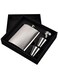 Beauenty Portable Stainless Steel 7 oz Pocket Hip Flask Alcohol Whiskey Liquor Screw Cap with Funnel Portable Flagon Bottle and Funnel Set Gift for Men