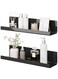 LOFTPLUS Wall Shelf, No Drilling, Floating Shelf, Set of 2, Black Acrylic Wall Shelf for Books and Photos, Home Decoration, Wall Shelf for Kitchen, Bathroom, Office, Living Room (32 x 10 x 8 cm)