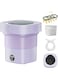 DOOKOO Portable Washing Machine, 8.5L Mini Foldable Washer and Spin Dryer Small Foldable Bucket Washer for Apartment Camping, RV, Travel, Underwear, Socks, Baby clothes, Personal (Purple)