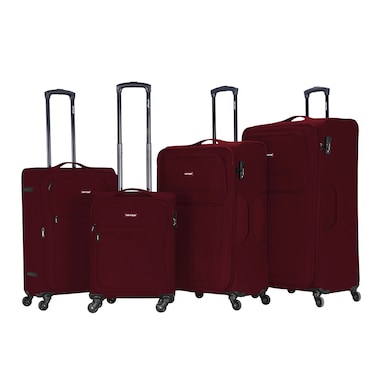 VIPTOUR Set of 4 Light Weight Polyester Jacqard Trolley Luggage With Number Lock 20/24/28/32 Inches