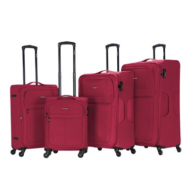 VIPTOUR VIPTOUR Set of 4 Light Weight Polyester Jacqard Trolley Luggage With Number Lock 20/24/28/32 Inches