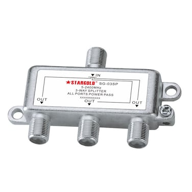 موزع إشارة STARGOLD ثلاثي الاتجاهات، دقة Full HD 1080، جميع المنافذ مزودة بخاصية Power Pass، تردد 5-2400 ميجاهرتز، SG-03SP