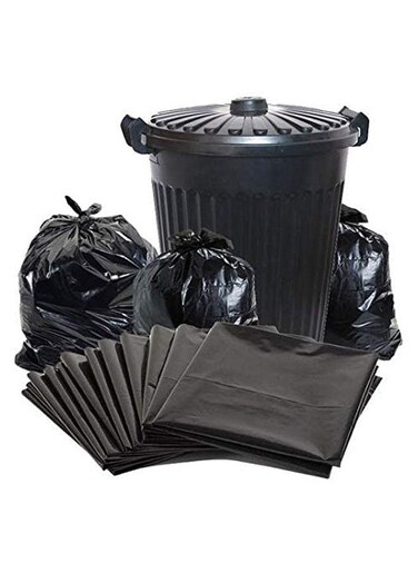 Garbage Bag Black 95X120cm Biodegradable Compostable Kitchen Bin Liners Vest Handy Trash Bags Pack Of 20 Pieces