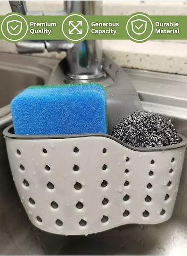 Home Care Sink Drain Basket Multicolour &ndash; Kitchen Sink Drain Basket for Washing Fruits, Vegetables, Retractable Double-Layer Kitchen Basket Drainer with Detachable Handle Strap   Drains &amp; Strainers