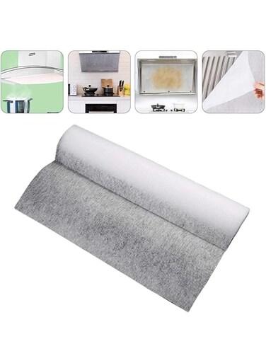 Bukela 1 Roll Range Hood Filter Paper, Style Oil-Proof Sticker, Filter Screen Oil-Absorbing Paper, No-Cleaning Kitchen Suppies (5m)