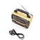 Retro-Style Portable 3-Band Radio with Bluetooth, Rechargeable Battery, and USB/TF Support

