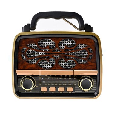Retro-Style Portable 3-Band Radio with Bluetooth, Rechargeable Battery, and USB/TF Support

