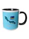 Caribbean Island Curacao Printed Ceramic Mug Blue/White