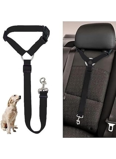 ALMEKAQUZ Dog Cat Seat Belt,Pet Car Harness Vehicle Seat Belt,Nylon Fabric Pet Seatbelt Car Headrest Restraint with Adjustable Pet Dog Safety Seat Strap,Strong Leash Leads Accessories for Dogs Cats