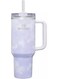 Adventure 40oz Stainless Steel Quencher Tumbler with Handle &acirc;&euro;&ldquo; Vacuum Insulated Travel Cup with Built-In Straw and Leak-Resistant Lid &acirc;&euro;&ldquo; Double Wall Reusable Drinkware Keeps Drinks Cold for 24 Hours or Hot for 12 &acirc;&euro;&ldquo; Wisteria Tie Dye Finish