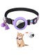 NALACAL Airtag Cat Collar with Safety Buckle Bell and Cute Tassel, 0.43inch Wide Waterproof Airtag Cat Collar Breakaway Anti Lost for Cats Dogs Puppy, with Airtag Protective Film (Purple)