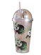Panda Tumbler with Lid and Straw &acirc;&euro;&ldquo; Double Layer Insulated, BPA Free (Pink, 450ml)