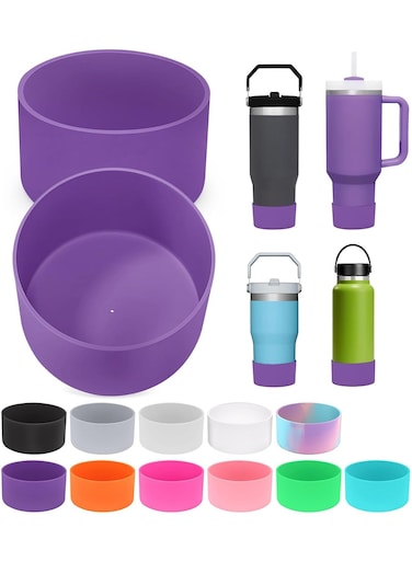 1Pc Silicone Tumbler Boot, Compatible with Stanley Cup Quencher Adventure 40oz &amp; Hydro Flask 12&acirc;&euro;&ldquo;24oz Bottles, Anti-Slip Bottom Protector, Scratch &amp; Noise Reduction