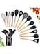 JD UNIQUE EXPRESS for 12 Pcs Silicone Cooking Utensil Kitchen Set,spatula &amp; spoon Set with Wood Handles for Nonstick Cookware Set, Great Kitchen Tools,kitchen gadgets