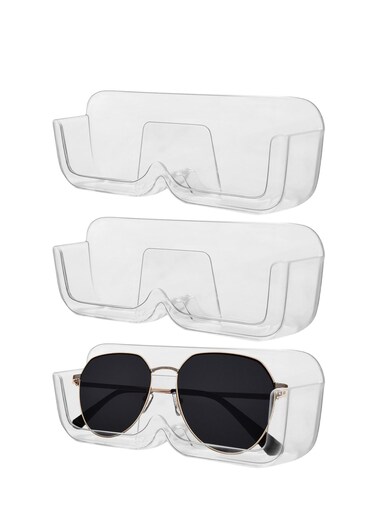 Sunglasses Organizer Wall Mounted Sunglasses Holder Clear Acrylic Glasses Storage No Drilling Space Saving Eyeglasses Glasses Holder for Office Bedroom