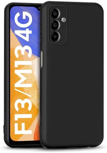 Case for Samsung Galaxy M13 4G / Galaxy F13 Slim Ultra Soft Rubberised Back Cover Matte Silicone Flexible Camera Protection Back Case Galaxy M13 4G / Galaxy F13- Black