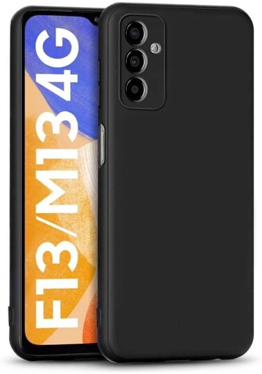 Case for Samsung Galaxy M13 4G / Galaxy F13 Slim Ultra Soft Rubberised Back Cover Matte Silicone Flexible Camera Protection Back Case Galaxy M13 4G / Galaxy F13- Black