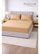3-Piece Striped Microfiber Fitted Sheet Set Queen 150x200cm &acirc;&euro;&ldquo; Soft Elastic Deep Pocket 17cm Bedsheet with 2 Pillowcases 50x70cm, Beige Microfiber Beige 150X200+17cm