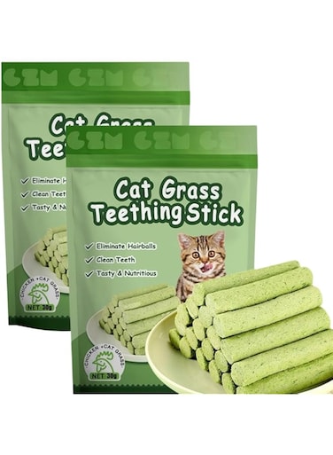 100g Cat Grass, Catnip Toys, Crunchy &amp; Soft Cat Treats, Edible Chew Toys for cleaning Teeth, Catnip Cat Grass Toys for Cat