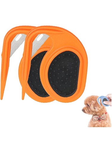 GIONAR Pet Dematting Combs, De Knotting Comb for Dog, Pet Knotting Comb, Pet Combs for Dematting, Dog Grooming Dematting Combs, Dog Detangler Comb, Dog Grooming Dematting Tool (2C)