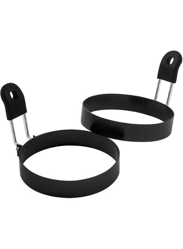 SWIUKPHE 3.5" Egg Rings Set of 2 with Silicone Handle for Frying Eggs and Egg Mcmuffins, Large Ring for Frying Eggs - Griddle Cooking Shaper for Breakfast