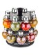 Spice Rack Round 16 Piece Set 2 Tier Rotating Spice Rack for 16 Spice Jars with Lids, Spice Storage Organiser for Kitchen Countertop, Send Salt Pepper Grinders