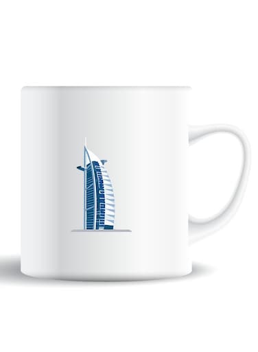 Premium Quality Two Sided Printed Coffee Mug Tea Cup Burj Al Arab For Home Office, Kids Men Women