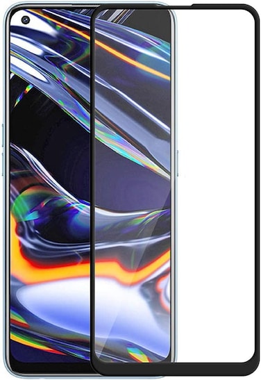Muzz 9H Hardness, Edge to Edge Curved Border Tempered Glass Screen Protector for Realme 7 Pro - Black