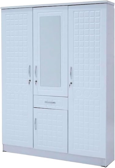 Galaxy Design 3 Door wardrobe for Bedroom,3 Door Cabinet for Bedroom Wardrobes, Engineered Wood Cupboard (White)