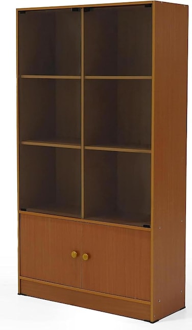 Galaxy Design Wooden Book Cabinet With Glass Doors, And Two Small Storage At The Bottom