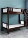 Galaxy Design Heavy Duty Wooden Bunk Bed With Solid Wooden Bedframe With Two Medical Mattress, Full-Length Guardrail Color (WALNUT-WHITE)