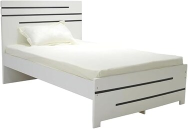 Galaxy Design Local Made Bed Modern &amp; Sublime Design Fully Wooden Twin Bed White 120x190 cm