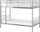 Galaxy Design Metal Steel Bunk Bed Heavy Duty Silver &amp; Guard Rails Sturdy for Home, Apartment Studio Room With Two Medical Mattress Size 90x190 cm