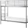 Galaxy Design Metal Steel Bunk Bed Heavy Duty Silver &amp; Guard Rails Sturdy for Home, Apartment Studio Room With Two Medical Mattress Size 90x190 cm