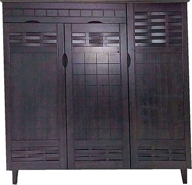 Galaxy Design Wooden Shoe Rak/Organiser With 3 Doors - Color Wenge Size (120H x 115W x 40D cm) Model GDF -1517