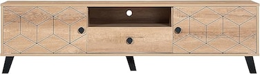 Galaxy Design Modern Multifunctional TV Table Stand GDF-TV113-180CM Storage Unit with 1 Drawers and Tow Doors Storage Shelves