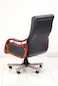 Galaxy Chair Best Boss Office Chair, Computer Desk Chair, PU Material, Steel Structure, Smooth Leather And Wooden Hands Lumber Support , GDF-9938 BLACK