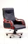 Galaxy Chair Best Boss Office Chair, Computer Desk Chair, PU Material, Steel Structure, Smooth Leather And Wooden Hands Lumber Support , GDF-9938 BLACK