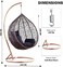Galaxy Design Indoor Outdoor Patio Wicker Hanging Chair Swing Egg Basket Chairs with Stand UV Resistant Cushions 120kg Capacity for Patio Backyard Balcony - Random Color Cushions (Brown)