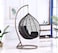 Galaxy Design Indoor Outdoor Patio Wicker Hanging Chair Swing Egg Basket Chairs with Stand UV Resistant Cushions 120kg Capacity for Patio Backyard Balcony - Random Color Cushions (Brown)